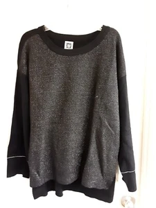 Anne Klein Sweater, women's size medium, black gold metallic, long slv, NWT $99 - Picture 1 of 8