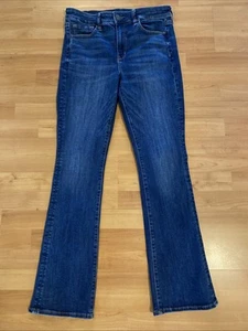 American Eagle High Rise Skinny Kick Jeans Women Size 10 Stretch Dark Wash Boot - Picture 1 of 11