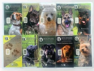 Full Set - Canine Companions - (10)  1/15 Gram .999 Fine Silver Bullion Bars - Bild 1 von 12