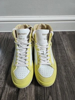 Tênis Superdry Vegan Basket Lux Hi Top - Branco/amarelo - Reino Unido 4 (UE) 37 - Imagem 1 de 4