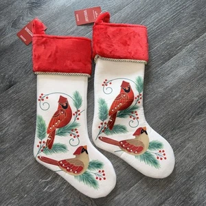 Hallmark Christmas Stocking Jeweled Beauty of Birds Cardinal Terri Steiger NWT - Picture 1 of 5