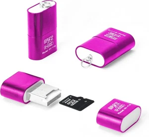 [3 Pack] Micro SD Card Reader for Android,Micro to USB Rose Red  - Picture 1 of 7
