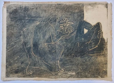 Grafik Print Monotypie Akt Weiblich Rudolf Rothe Signiert 1970 Nachlass - Bild 1 von 4