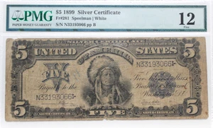 1899 $5 Silver Certificate Indian Chef Fr.281 PMG 12  FINE SPEELMAN WHITE - Picture 1 of 4
