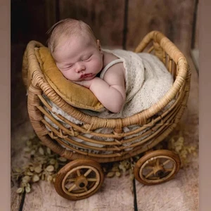 Newborn Photography Props Retro Rattan Basket Photo Chair Accesories Baby - Picture 1 of 11