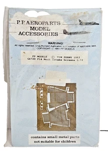 P.P. AEROPARTS GA720 F14 Mesh Intake Screen 1:72 Scale Sealed Bag Accesssories - Picture 1 of 4