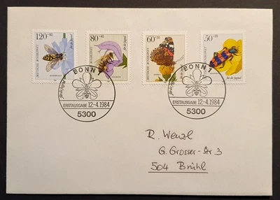 Germany stamp 1984 Youth Welfare Pollinating Insects first day cover - Image 1 of 2