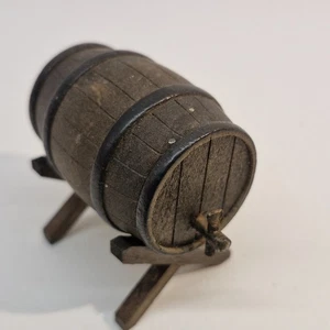 Miniature 1/12 Scale Wooden Barrel with Stand  VF03 - Picture 1 of 3