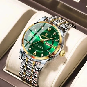 POEDAGAR Classic Men's Quartz Watch Waterproof Luminous Stainless Steel Wristwat - Picture 1 of 21