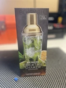BLKSMITH 14 oz Glass Six-Recipe Cocktail Shaker - New In Sealed Box - Picture 1 of 3