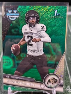 SHEDEUR SANDERS #/99 1er Brillo Verde 2023 Bowman Cromo Colorado Refractor - Imagen 1 de 2