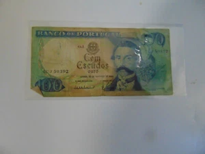 $ 100 One Hundred Escudos 1965 World Bank Note Currency Bill - Bild 1 von 2
