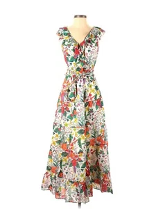 NWT J.Crew Ruffle-front Maxi in Ratti Island Botanical Print Cotton Dress 2 - Picture 1 of 5