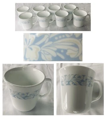 Tazas Corelle vintage 8 oz.  Juego de 8 piezas SAND AND SEA azul tostado Foto 1 de 4