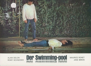 ALAIN DELON MAURICE RONET LA PISCINE 1969 LOBBY CARD ORIGINAL #14 - Imagen 1 de 2