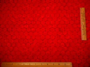 Quilt Fabric By The Yard Chicken Wire on Red Crown Roost Cotton Vtg - Picture 1 of 2