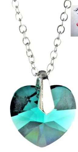 VETEMENTS Collana cuore zirconi verde smeraldo oro giallo 18kt pendente con catena made in USA nuova