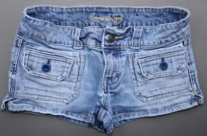 Vintage Women's American Eagle Mid Rise Cargo Jean Shorts Size 2 (28x2) - Picture 1 of 6