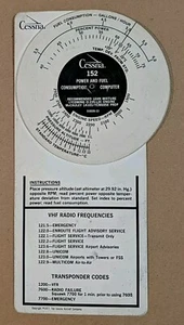 Excellent Cessna 152 Power Fuel Consumption & Flight Computer D3028-13 O-235-L2C - Picture 1 of 6