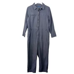United by Blue Charcoal Gray Zip Up Coveralls Jumpsuit Organic Cotton Size Large - Picture 1 of 13