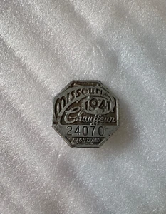 Old Antique Vintage 1941 Missouri Chauffeur Pin 24070 Registered - Picture 1 of 2