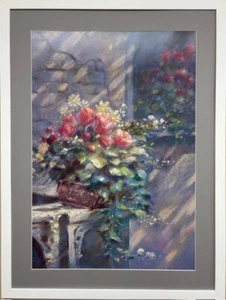 Sharon Leighton "Sombras de la tarde" Arte enmarcado Floral Bodegón Nuevo - Imagen 1 de 3