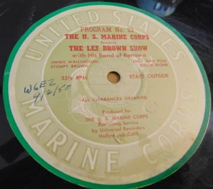 Les Brown Show - United States Marine Corps (1950) Programs 23 + 24, 16" 33 VG- - Imagen 1 de 11