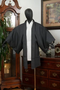DEAR VANILLA JAPANESE HAORI SILK JACKET MEN'S KIMONO AUTHENTIC JAPAN VINTAGE - Picture 1 of 7
