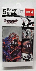 Spider-Man Across The Spider-Verse Boys' 5 Pack Boxer Briefs Size 4/New - Picture 1 of 6