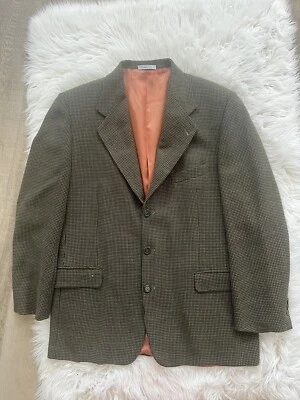 UNGARO Uomo Paris Gruppo GFT Men 42R Wool Blazer Brown Sport Coat 3 Button FLAW - Image 1 of 4