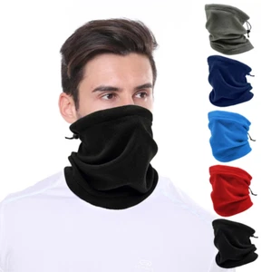 Neck Warmer Fleece Black Cycling Winter Snood Mask Scarf Tube Face Unisex Adults - Picture 1 of 15