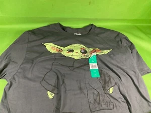 Star Wars T-shirt Gray Men's Short Sleeves Crew Neck Baby Yoda Pick Size GG - Picture 1 of 1