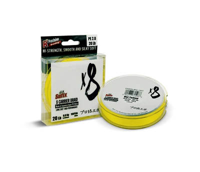 Sufix X8 - Hot Yellow - 65lb - 300 Yds - R8 Precision Braided Line  - image 1 of 3