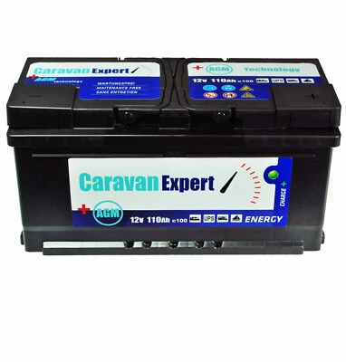 110Ah AGM Caravan Wohnmobil 12V Wartungsfrei Batterie - Bild 1 von 2