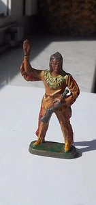 LINEOL ELASTOLIN NATIVE WINNETOU CHIEF INDIAN FIGURE PREWAR GERMANY ORIGINAL - Picture 1 of 2