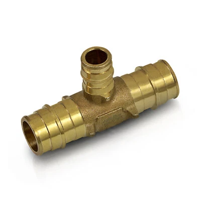 SUPPLY GIANT 3/4" x 3/4" x 1/2" Pex-A Reducing Tee Brass Expansion Fittings, F1960 Expansion