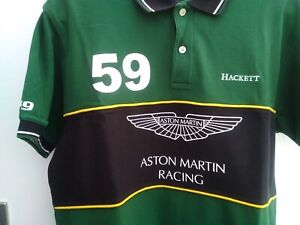 Hackett Aston Martin Dbr9  Polo Shirt size Large - 46 inch Chest in VGC Indeed 