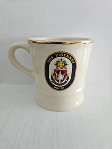 Becher, US Navy 22kt Goldrand Keramiktasse/Tasse USS PINCKNEY (DDG-91) - Bild 1 von 4