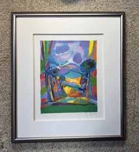 Hermosa litografía vintage firmada y numerada por Marcel Mouly Las nubes malva - Imagen 1 de 10