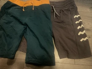 Tea Collection Boys Sz 12-14 Cotton Shorts Lot Of 2 Gray Chevron Blue/orange - Picture 1 of 3