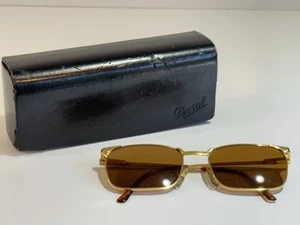 Gold PERSOL RATTI PM501 501 54mm SQUARE FRAME Sunglasses & Case - Picture 1 of 11
