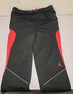 NIKE Jordan YOUTH large L Therma-Fit BLACK RED sweatpants 152-158cm 12-13yr boys - Picture 1 of 10