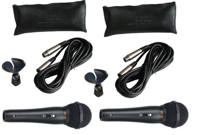 Audio2000'S Two ADM101 Professional Dynamic Microphone with cable, clip, bag-N,O - Image 1 of 2