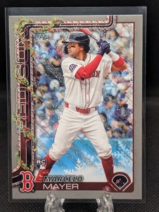 2025 Topps Holiday Marcelo Mayer Glitter Parallel Boston Red Sox RC SP - Picture 1 of 2
