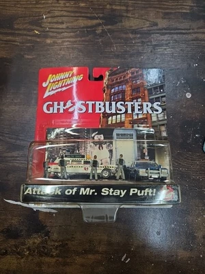 Rare Johnny Lightning Ghostbusters Attack Of Mr. Stay Puft NIB Set On Card - Image 1 of 4