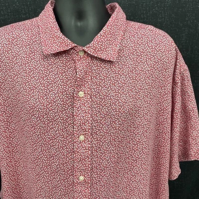 Camisa para hombre Vineyard Vines 3XB 100 % lino rosa estampado AOP abotonada manga corta Foto 1 de 4