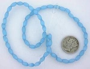 2 Strand Blue 8x4 Rice Oval Faceted Fiber Optic Bead CLOSEOUT CLEARANCE fobc23 - Picture 1 of 1