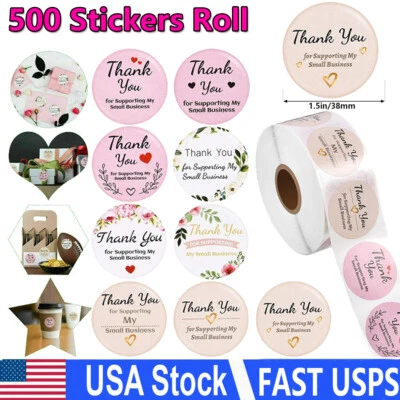 500PCS 1.5in Thank You Stickers Thank You For Supporting Small Business Labels - Image 1 of 4