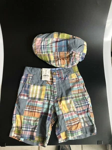 SOMBRERO CORTO Y A JUEGO J CREW BOYS MADRAS TALLA 4- NUEVO CON ETIQUETAS - Imagen 1 de 2