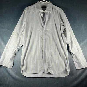 Turnbull & Asser Bespoke Mens Dress Shirt Size M Blue Yellow Plaid Long Sleeve - Picture 1 of 13